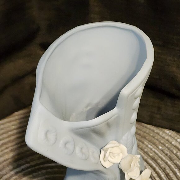 Ladies Concepts Int Light Blue Porcelain Capodimonte Boot Shoe Vase 7in Tall - Picture 4 of 7